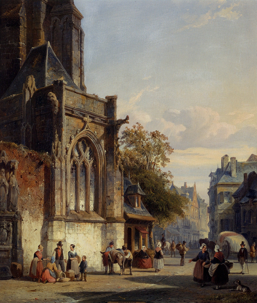 Town Square Before a Church - A Capriccio