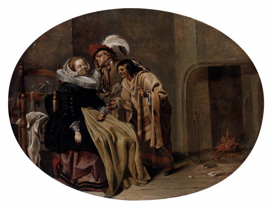 A Couple in an Interior with a Gypsy Fortune-Teller