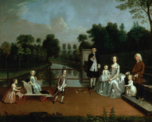 A Family Group on a Terrace in a Garden 1749