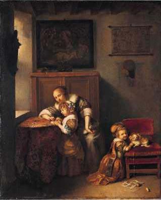 A Lady Teaching a Child to Read