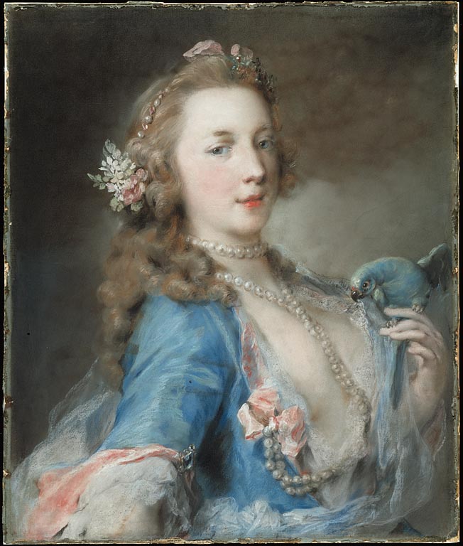 A Young Lady with a Parrot