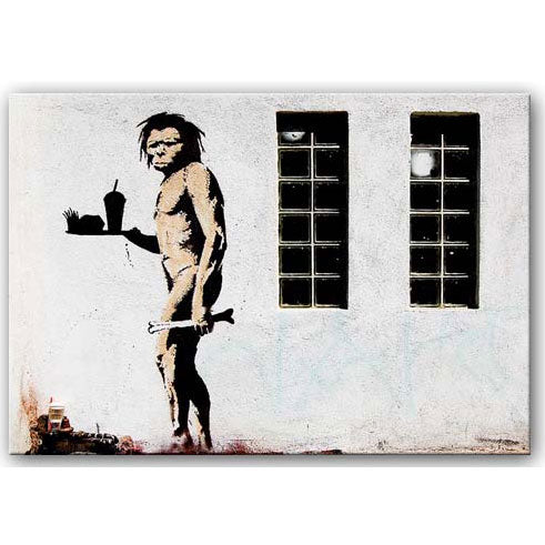 Banksy Aborigine Eats McDonalds