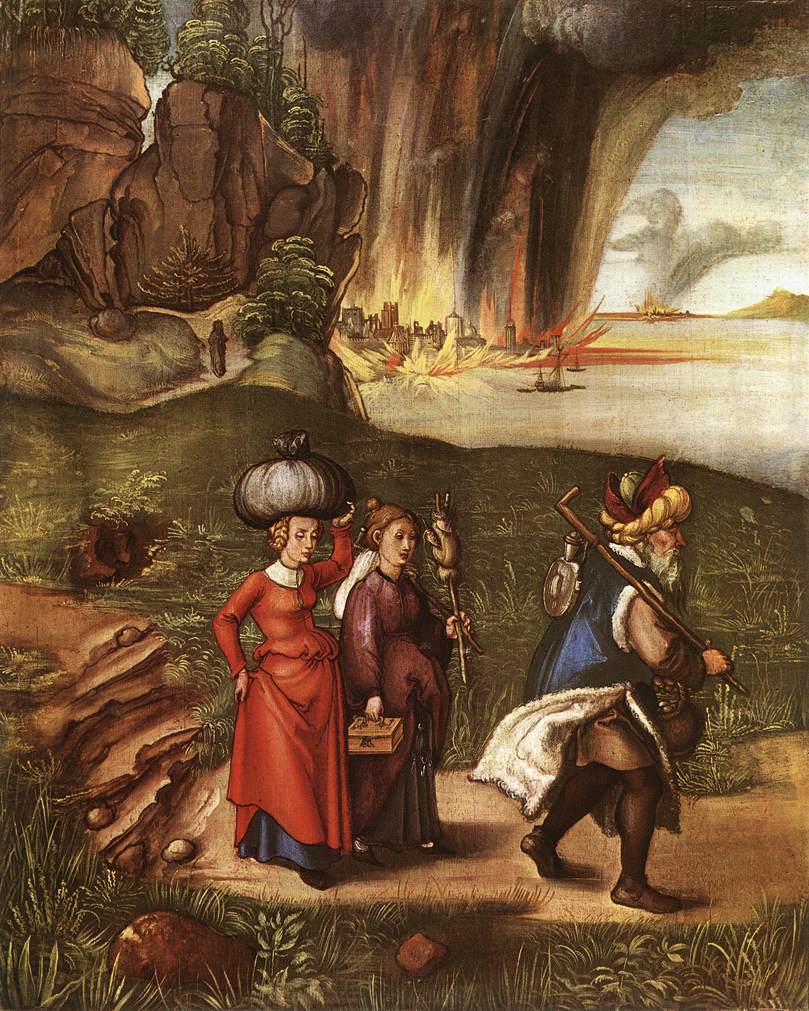 Lot Fleeing with his Daughters from Sodom