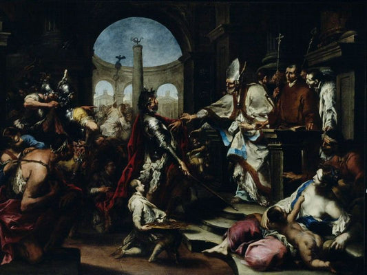 Theodosius Repulsed from the Church by Saint Ambrose