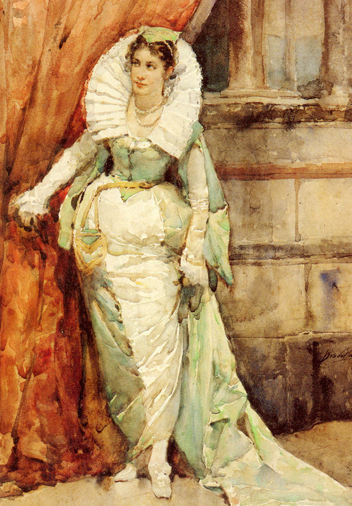 An Elegant Lady In Court Costume