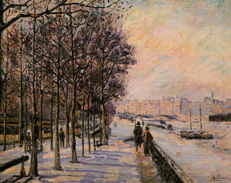 Quai of the Gare snow Impression