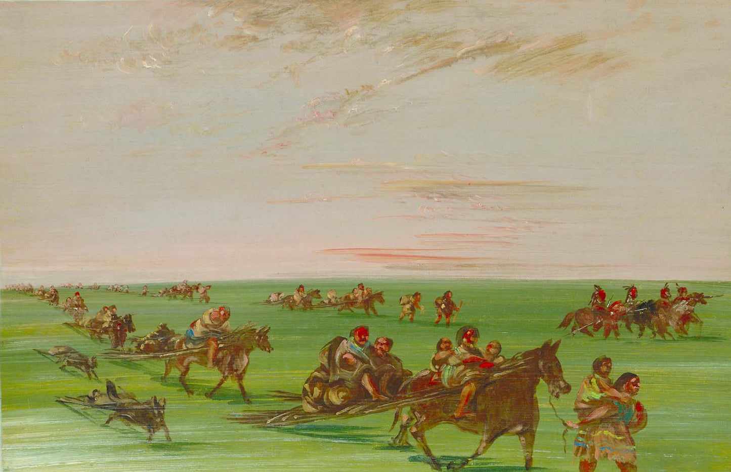 Band of Sioux Moving Camp