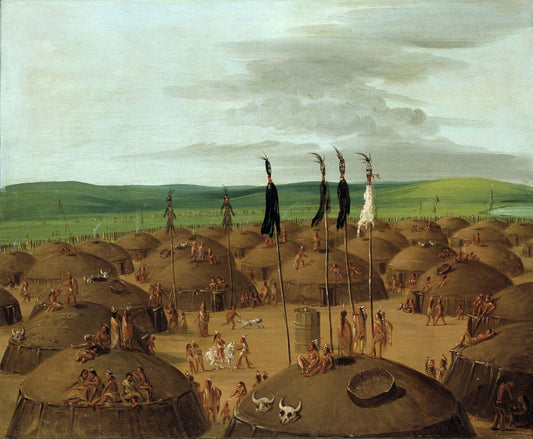 Bird's eye View of the Mandan Village, 1800 Miles above St. Louis