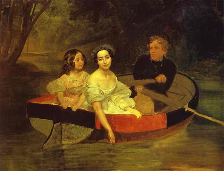 Self portrait with Baroness Ye N Meller Zakomelskaya and a Girl in a Boat