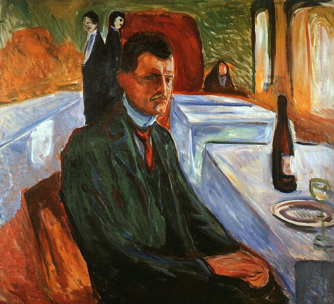 Self-Portrait with a Wine Bottle