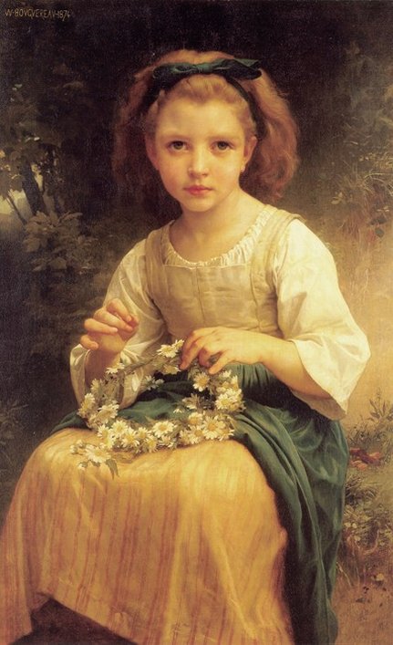 Child Braiding a Crown