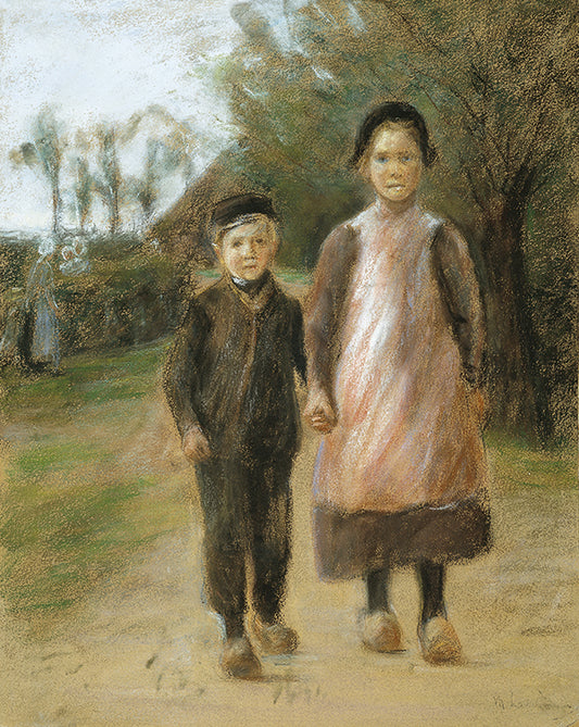 Boy and Girl on a Village Street