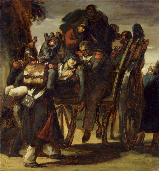 Wounded Soldiers in a Cart