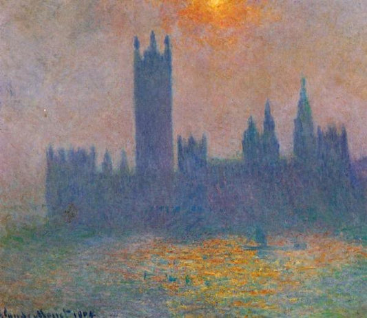 Houses of Parliament Effect of Sun in the Fog