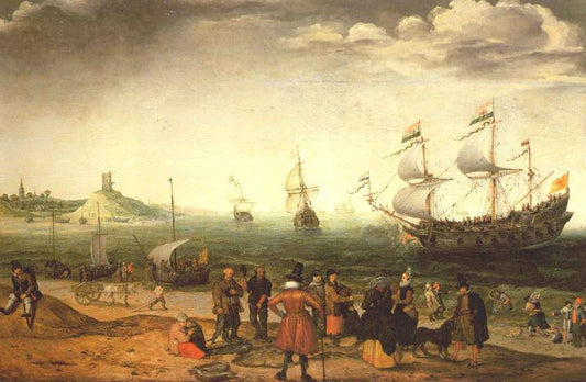 Coastal Landscape with Ships