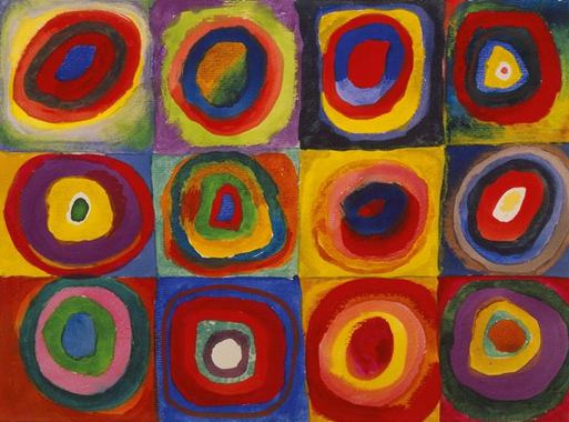 Color Study. Squares with Concentric Circles