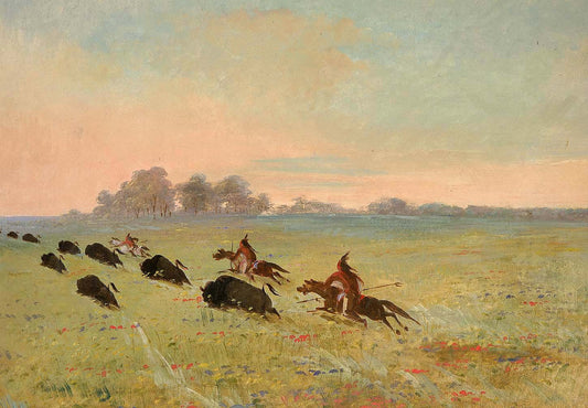 Comanche Indians Chasing Buffalo