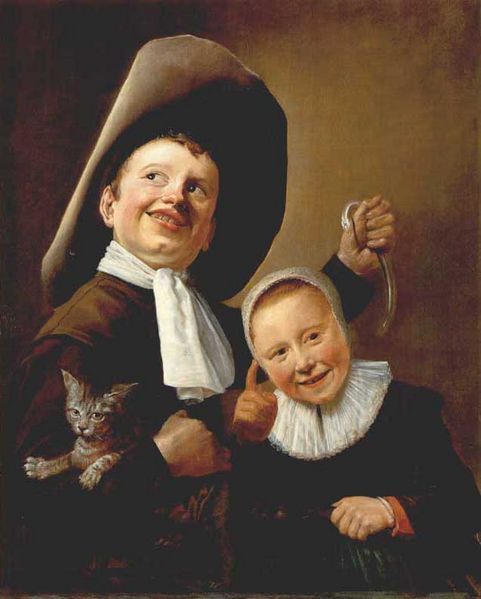 A Boy and a Girl with a Cat and Eel