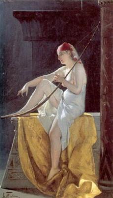 Egyptian Woman with a Harp