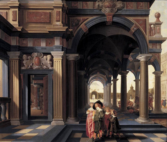 Elegant Figures in a Loggia