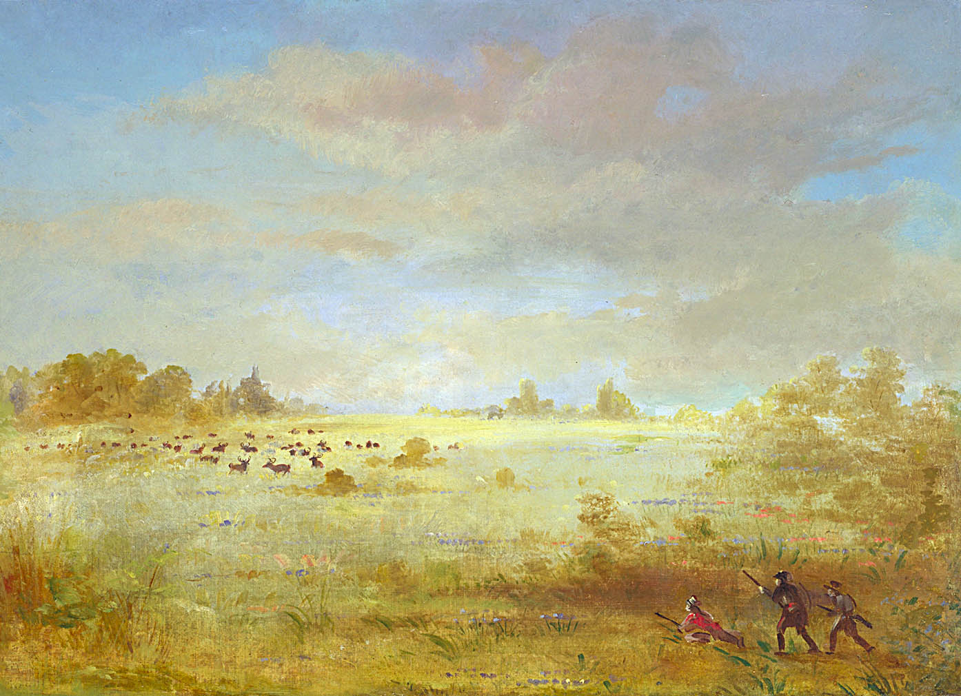 Elk Grazing on an Autumn Prairie