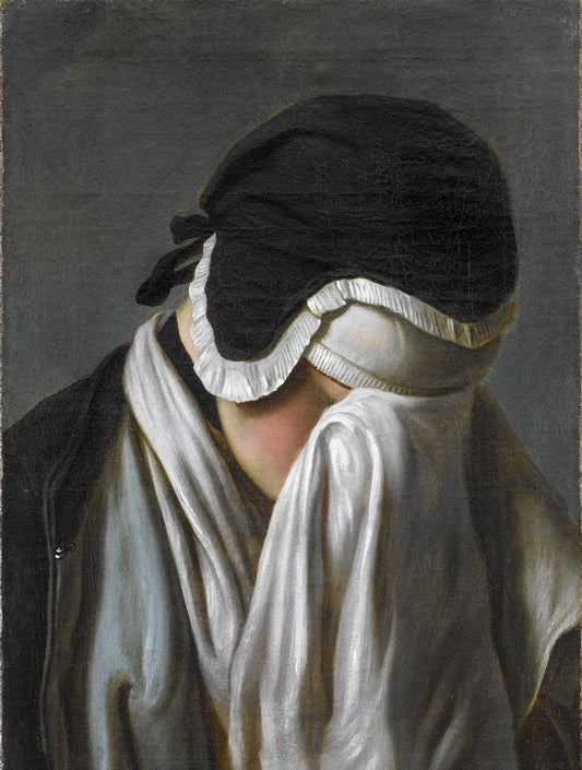 Portrait of a Young Girl Hiding Her Eyes