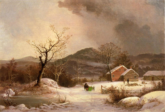 Farmstead and Sleigh in Winter