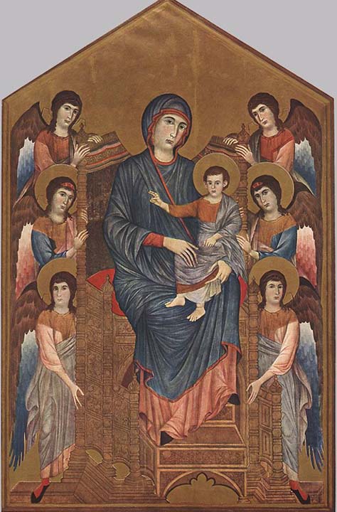 Madonna Enthroned with the Child and Two Angels