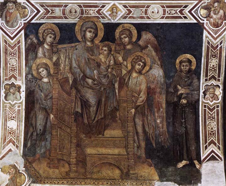 Madonna Enthroned with the Child St Francis and four Angels