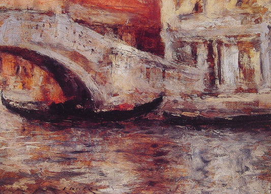 Gondolas Along Venetian Canal