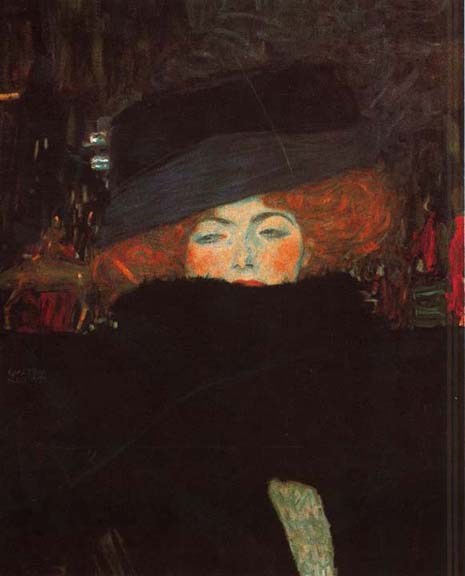 Lady with Hat and Feather Boa