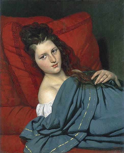 Half-length Woman Lying on a Couch