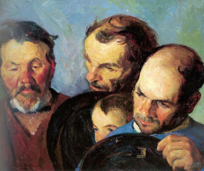 Heads Of Three Men And A Boy