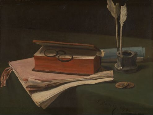 Still Life with Book, Papers, and Inkwell