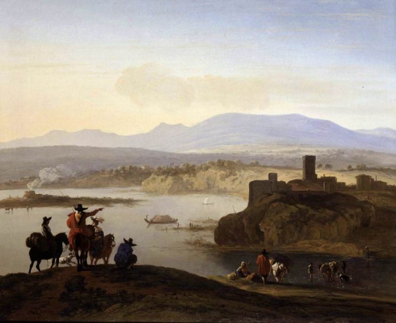 Italianate Landscape with Travellers on Horseback