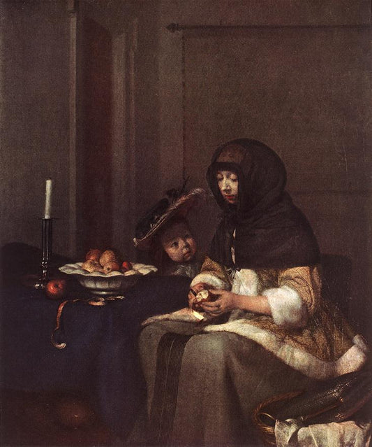 Lady Peeling An Apple