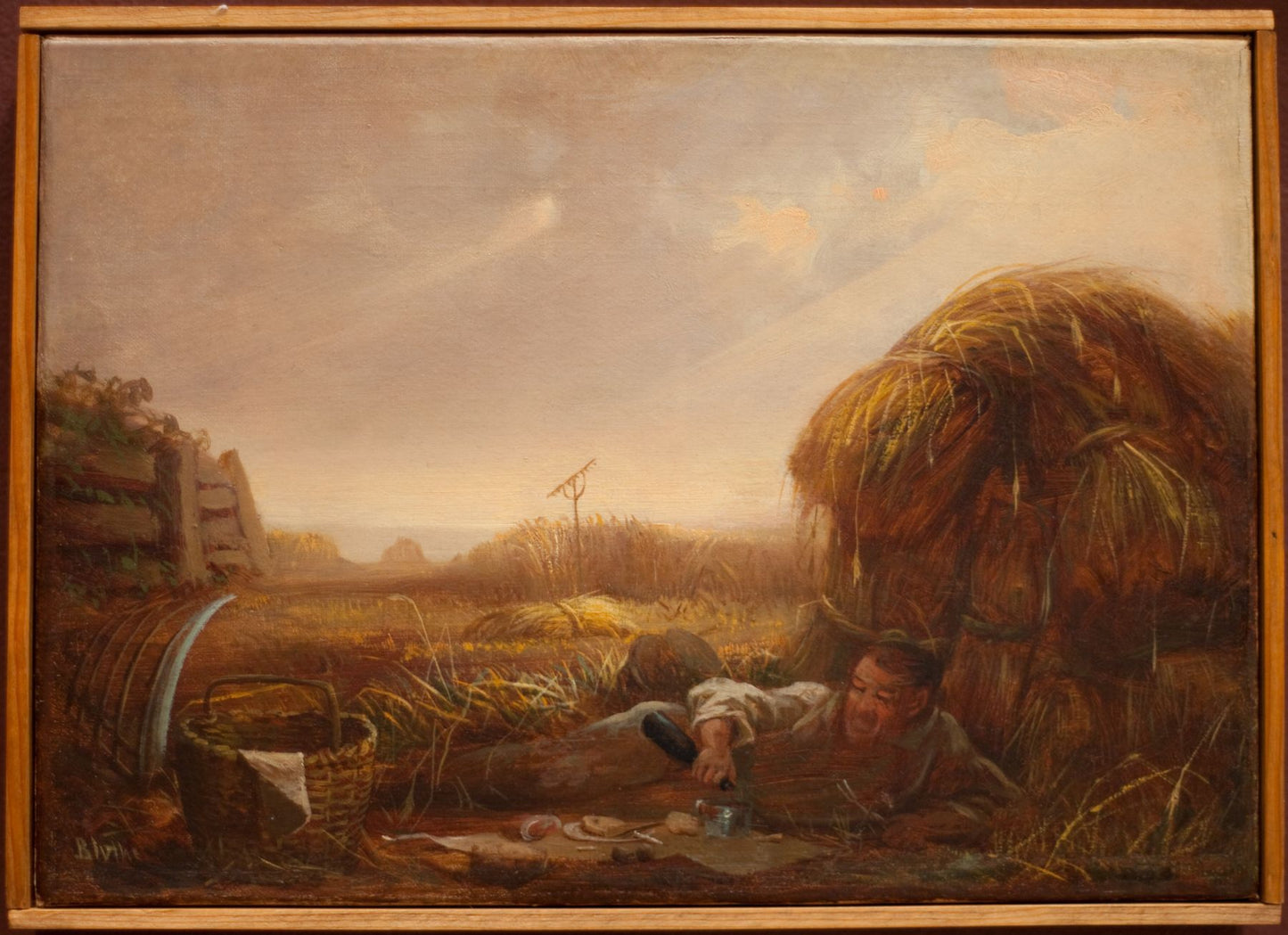 Man Eating in a Field