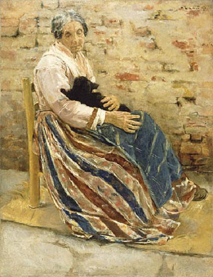 Old Woman with Cat