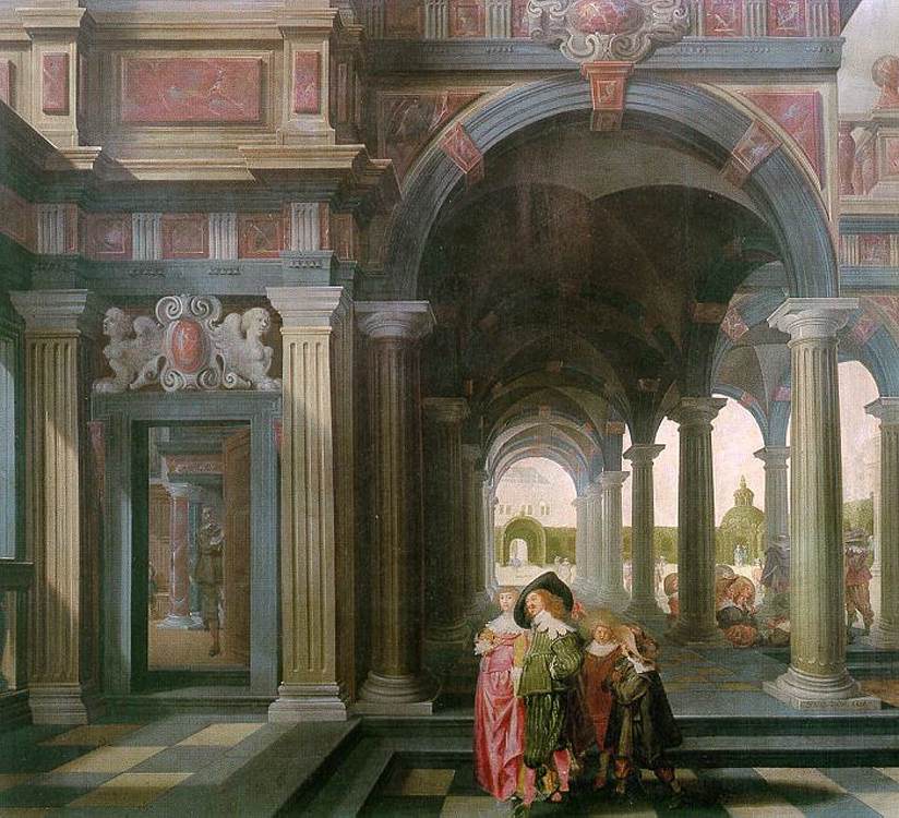 Palace Courtyard with Figures