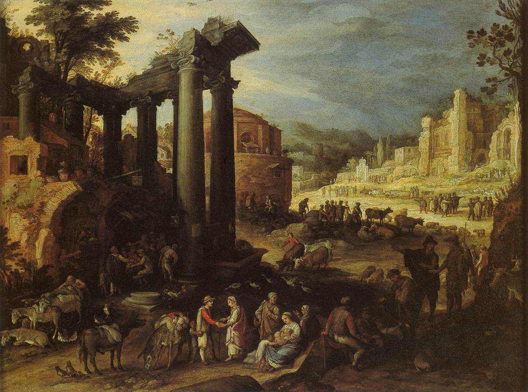 The Campo Vaccino with a Gypsy Woman Reading a Palm