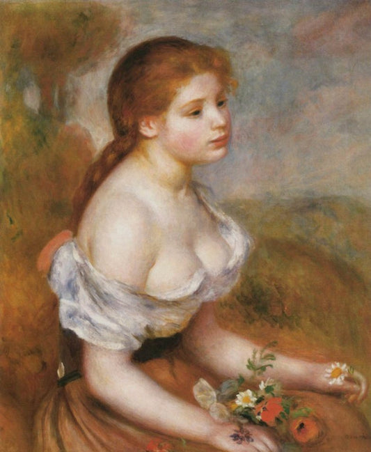 A Young Girl with Daisies