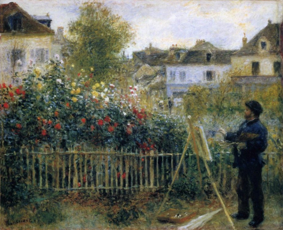 Monet Painting in His Garden