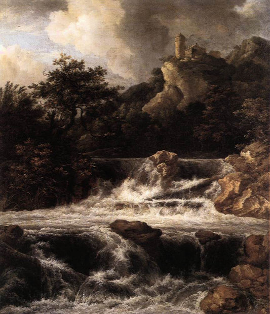 Waterfall with Castle Built on the Rock