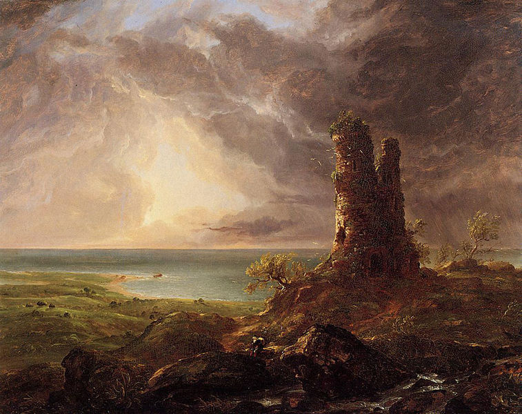 Romantic Landscape With Ruined Tower