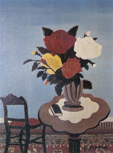 Roses With Red Chair