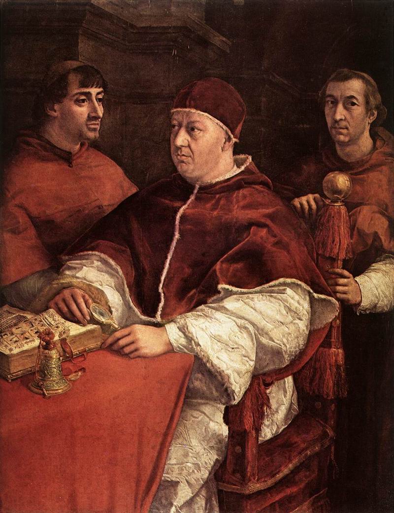 Pope Leo X with Cardinals Giulio de Medici and Luigi de Rossi