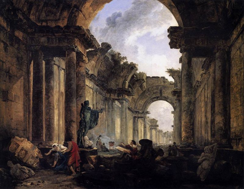 Imaginary View of the Grande Galerie in the Louvre in Ruins