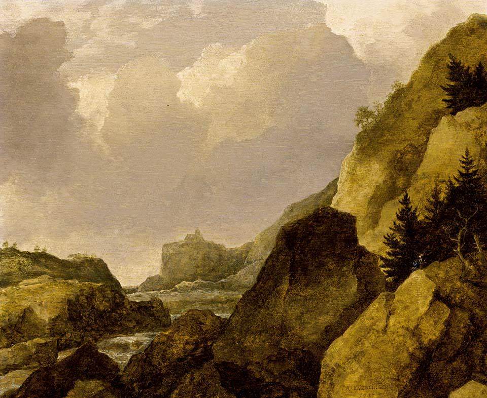 Scandinavian Rocky River Landscape