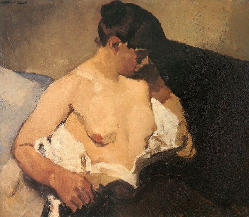 Seated Half Nude