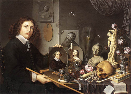 Self portrait With Vanitas Symbols